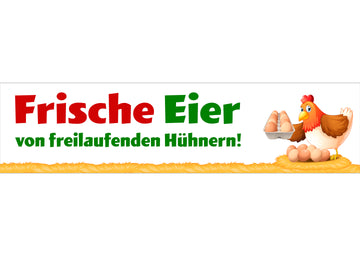 PVC-Banner oder Klebefolie FRISCHE EIER VON FREILAUFENDEN HÜHNERN