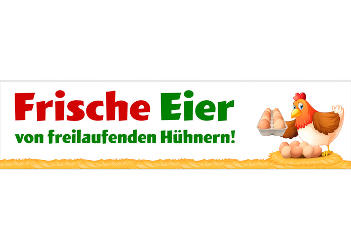 PVC-Banner oder Klebefolie FRISCHE EIER VON FREILAUFENDEN HÜHNERN