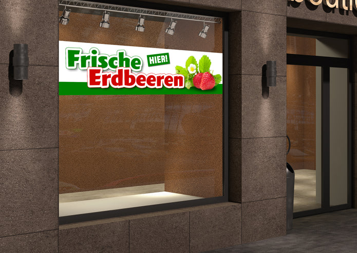 PVC-Banner oder Klebefolie FRISCHE ERDBEEREN