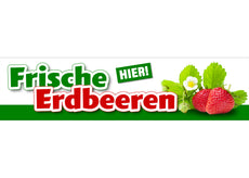 PVC-Banner oder Klebefolie FRISCHE ERDBEEREN-1