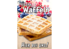 Klebefolie oder Fotokarton FRISCHE WAFFELN - HIER BEI UNS!-1