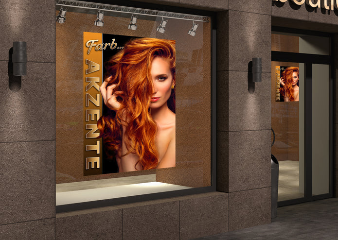 Klebefolie oder Fotokarton FRISEUR - FARB-AKZENTE