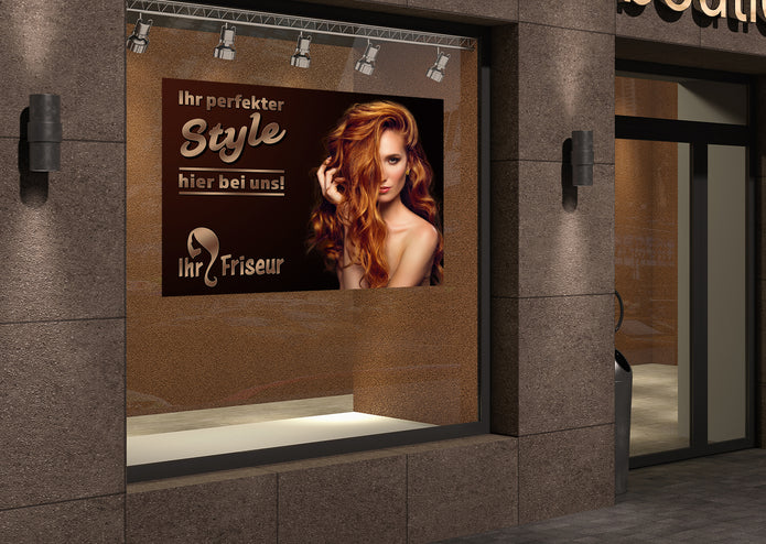 Klebefolie oder Fotokarton FRISEUR - IHR PERFEKTER STYLE