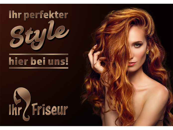 Klebefolie oder Fotokarton FRISEUR - IHR PERFEKTER STYLE