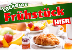 PVC-Banner, Fotokarton oder Klebefolie LECKERES FRÜHSTÜCK - HIER-1