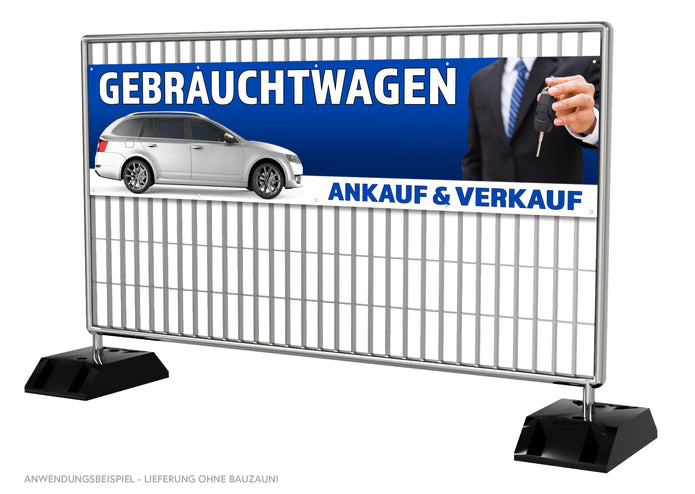 PVC-Banner oder Klebefolie GEBRAUCHTWAGEN AN- & VERKAUF blau