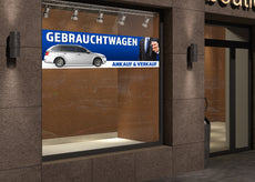 PVC-Banner oder Klebefolie GEBRAUCHTWAGEN AN- & VERKAUF blau-2