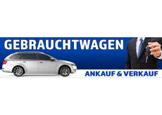 PVC-Banner oder Klebefolie GEBRAUCHTWAGEN AN- & VERKAUF blau-1