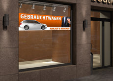 PVC-Banner oder Klebefolie GEBRAUCHTWAGEN AN- & VERKAUF orange-2
