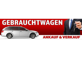 PVC-Banner oder Klebefolie GEBRAUCHTWAGEN AN- & VERKAUF rot