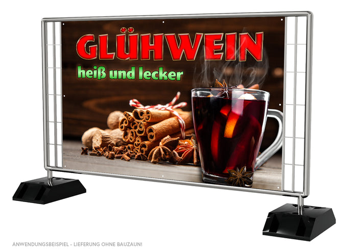 PVC-Banner oder Klebefolie GLÜHWEIN HEIß UND LECKER