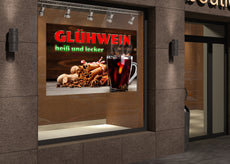 PVC-Banner oder Klebefolie GLÜHWEIN HEIß UND LECKER-2