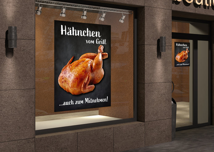 Klebefolie oder Fotokarton HÄHNCHEN vom Grill