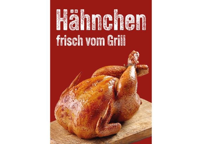 Klebefolie oder Fotokarton HÄHNCHEN frisch vom Grill
