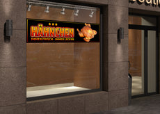 PVC-Banner oder Klebefolie HÄHNCHEN IMMER FRISCH - IMMER LECKER-2