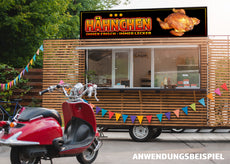 PVC-Banner oder Klebefolie HÄHNCHEN IMMER FRISCH - IMMER LECKER-3