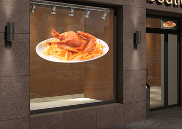 Klebefolie HÄHNCHEN MIT POMMES Konturschnitt - 0