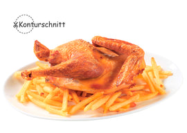 Klebefolie HÄHNCHEN MIT POMMES Konturschnitt