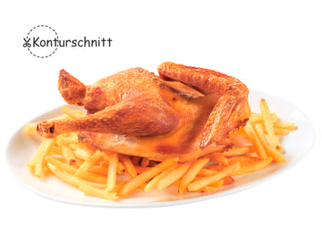 Klebefolie HÄHNCHEN MIT POMMES Konturschnitt
