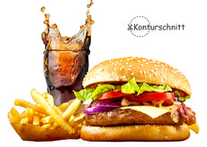 Klebefolie HAMBURGER MIT POMMES & COLA Konturschnitt-1