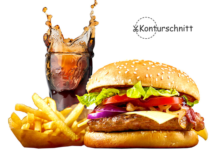 Klebefolie HAMBURGER MIT POMMES & COLA Konturschnitt