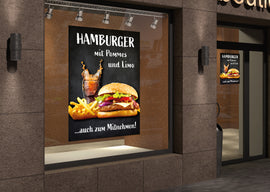 Klebefolie oder Fotokarton HAMBURGER MIT POMMES UND LIMO - 0