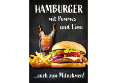 Klebefolie oder Fotokarton HAMBURGER MIT POMMES UND LIMO-1