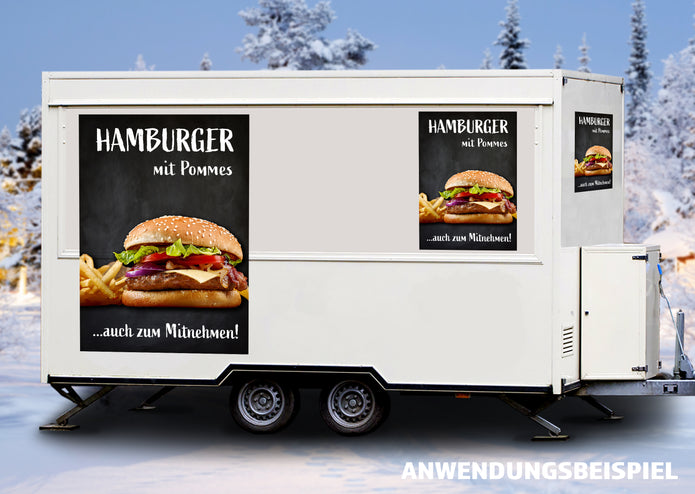 Klebefolie oder Fotokarton HAMBURGER MIT POMMES