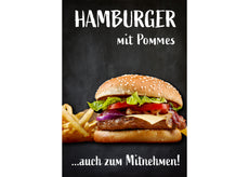 Klebefolie oder Fotokarton HAMBURGER MIT POMMES-1
