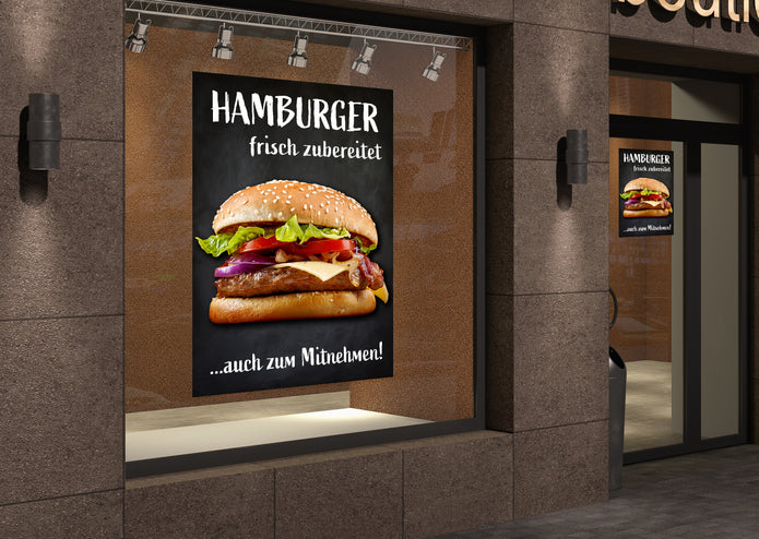 Klebefolie oder Fotokarton HAMBURGER frisch zubereitet