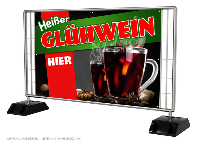 PVC-Banner oder Klebefolie HEIßER GLÜHWEIN HIER