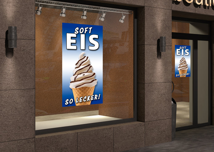 PVC-Banner oder Klebefolie SOFTEIS SO LECKER BB1