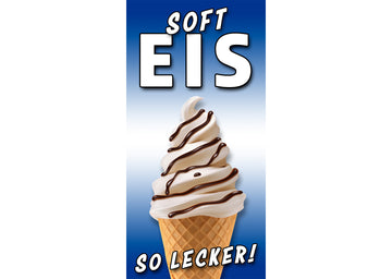 PVC-Banner oder Klebefolie SOFTEIS SO LECKER BB1