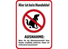 Klebefolie oder PVC-Schild HIER IST KEIN HUNDEKLO...AUSNAHME-1
