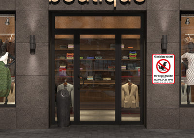 Klebefolie oder PVC-Schild HIER BITTE NICHT... WIR LIEBEN HUNDE - 0