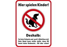 Klebefolie oder PVC-Schild HIER SPIELEN KINDER... DESHALB-1