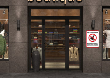 Klebefolie oder PVC-Schild HIER IST KEIN HUNDEKLO...DOCH PASSIERT - 0