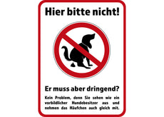 Klebefolie oder PVC-Schild HIER BITTE NICHT... MUSS ABER DRINGEND-1