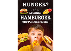 Klebefolie oder Fotokarton HUNGER? LECKERE HAMBURGER-1