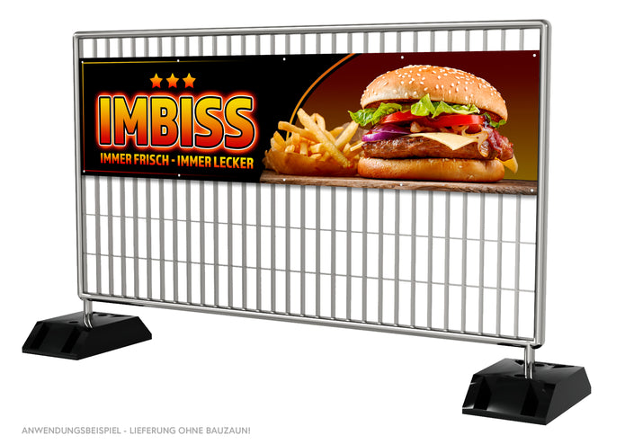 PVC-Banner oder Klebefolie IMBISS IMMER FRISCH - IMMER LECKER