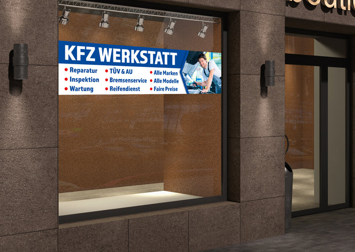 PVC-Banner oder Klebefolie KFZ-WERKSTATT