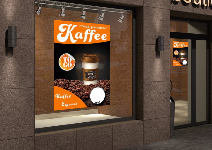 Klebefolie oder Fotokarton FRISCH GEMAHLENER KAFFEE to Go