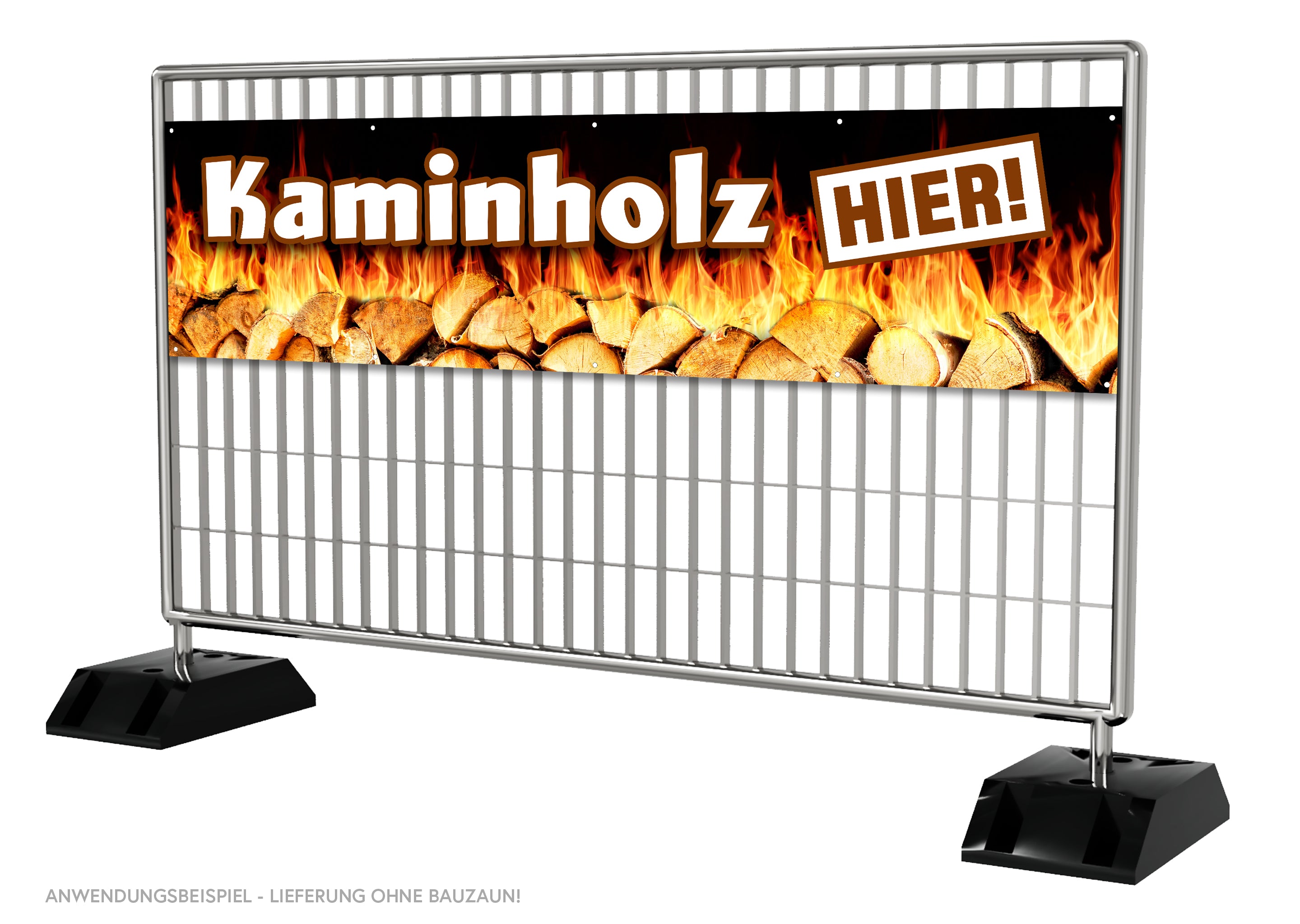 PVC-Banner oder Klebefolie KAMINHOLZ HIER!
