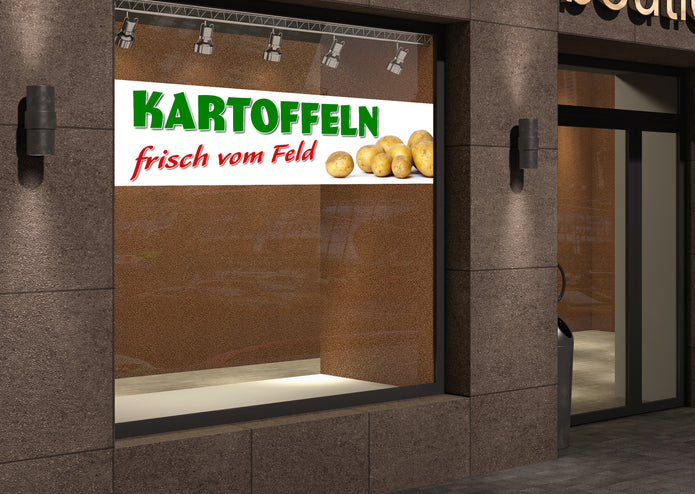 PVC-Banner oder Klebefolie KARTOFFELN FRISCH VOM FELD
