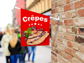 Fahne CRÊPES rot inkl. 75° Halterung - 0