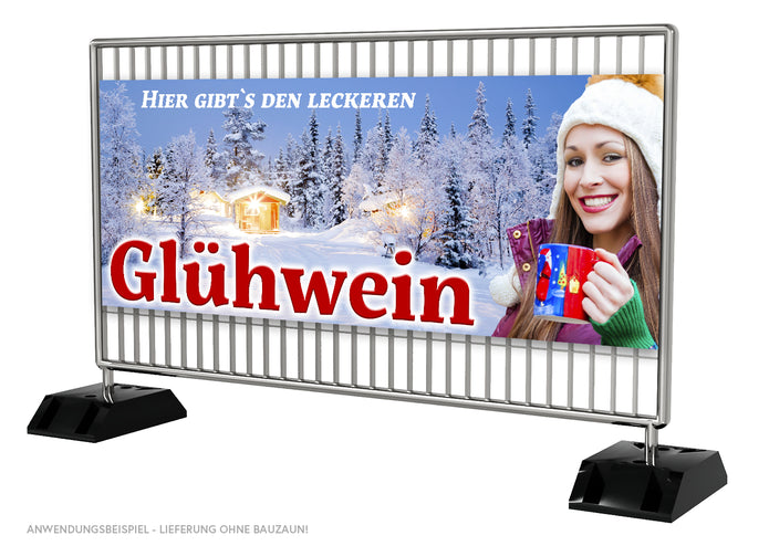PVC-Banner oder Klebefolie HIER GIBT'S DEN LECKEREN GLÜHWEIN