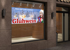PVC-Banner oder Klebefolie HIER GIBT'S DEN LECKEREN GLÜHWEIN-2