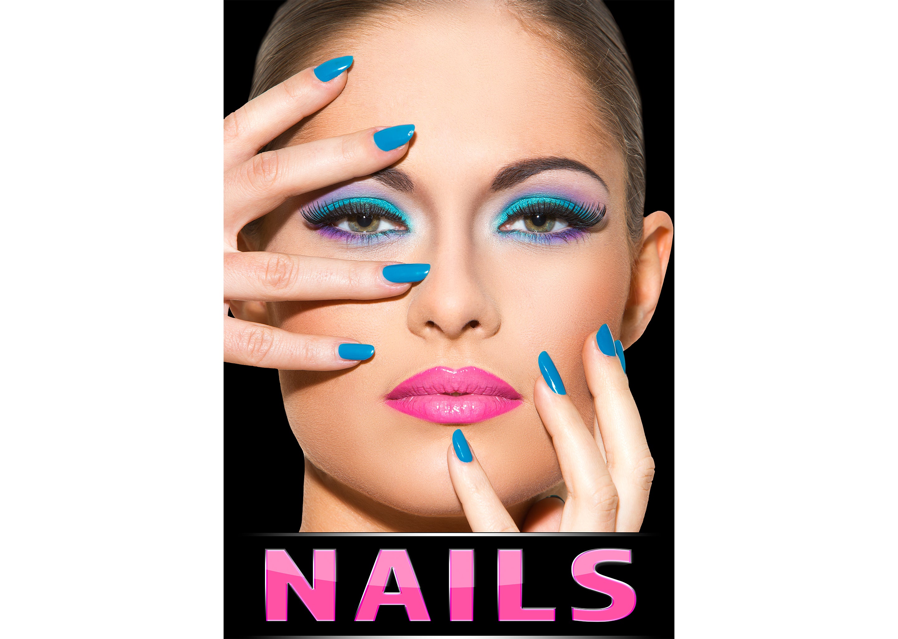 Klebefolie oder Fotokarton NAILS Nageldesign blau