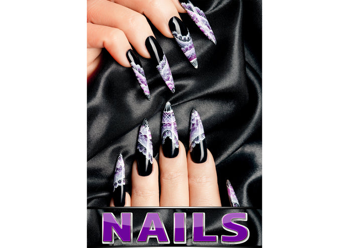 Klebefolie oder Fotokarton NAILS Nageldesign lila