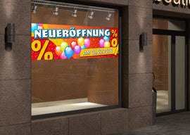 PVC-Banner oder Klebefolie NEUERÖFFNUNG personalisierbar - 0